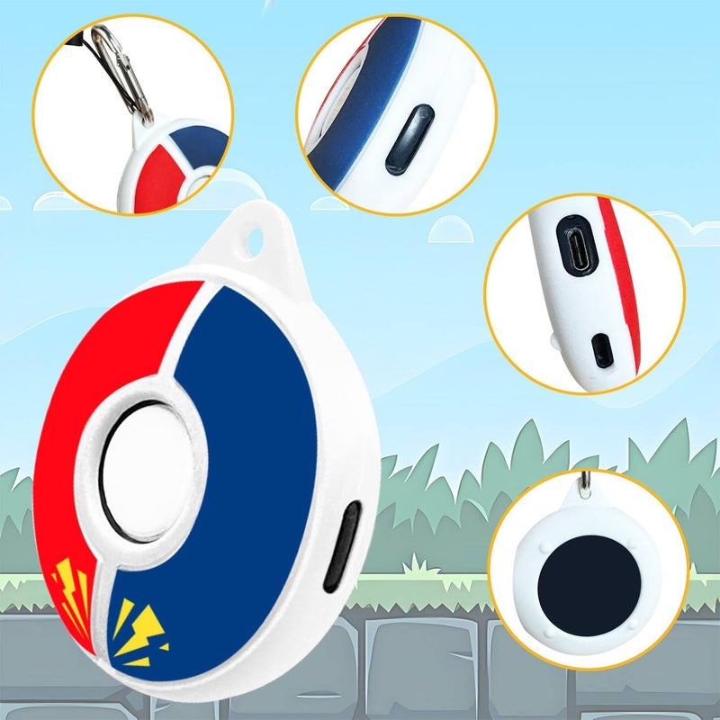 Chanvoo Silicone Protective Case for Poke GO Plus + (2023) with Keychain & Wrist Strap, Soft Skin Cover Shell - White - Image 2
